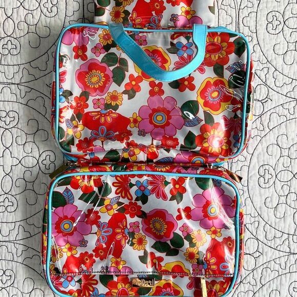 Packed Party Bag Makeup Travel Organizer Hanging Mod Floral Grandmacore - Picture 2 of 8